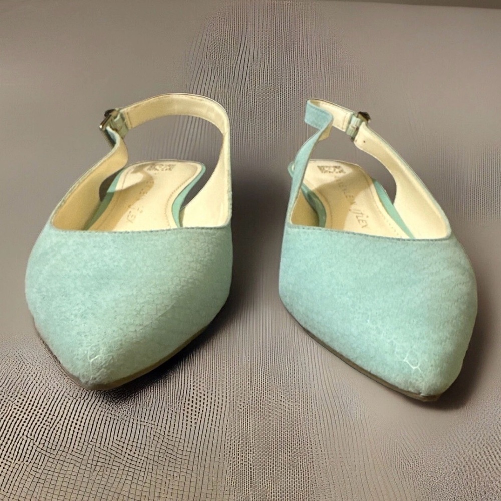 Anne Klein Mint Green Pointed Toe Slingback Heels - Picture 10 of 16
